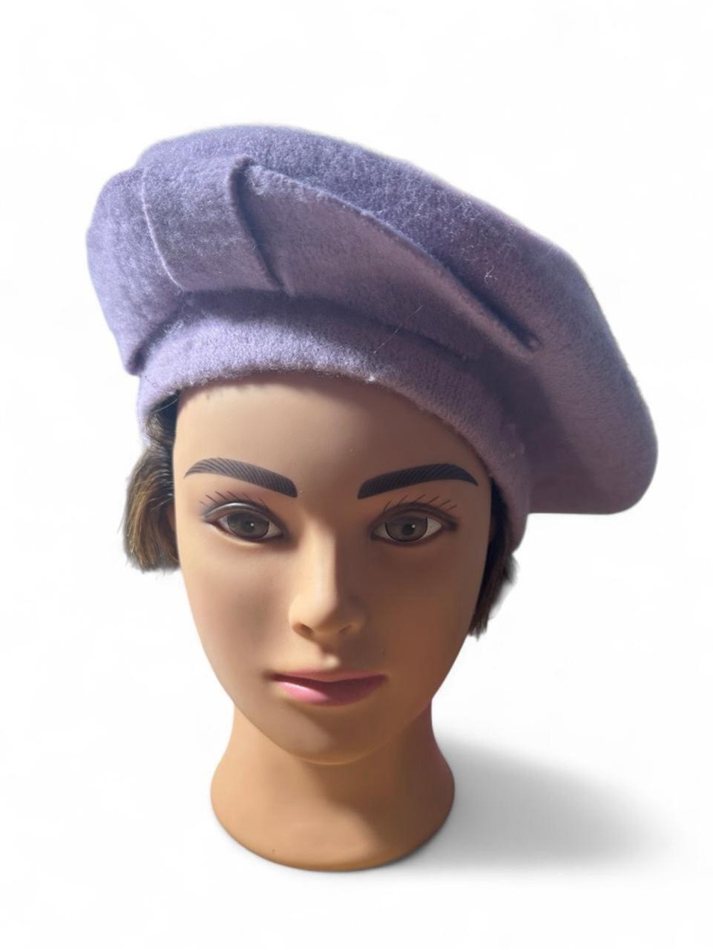 Pastel Purple Beret Hat Bow Detail 100% Wool Lilac Lavender Kawaii Twee